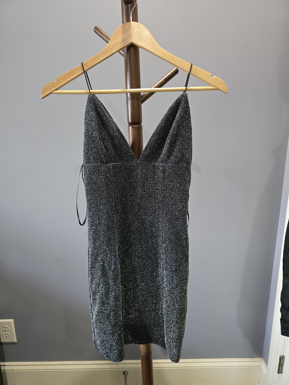 BOGO! Forever 21 Black Sparkle V-Neck Mini Dress